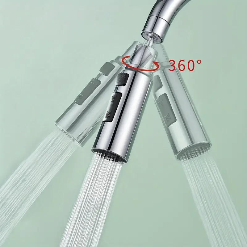 Description Picture 3 of item3 Modes Faucet Splash Proof Head Spout Filter Metal Extender Faucet Kitchen Aerator Universal Connector