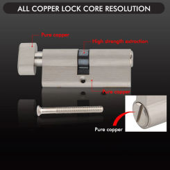 Universal household lock cylinder BK without key 70 80 85 90mm bedroom door wooden door handle lock cylinder