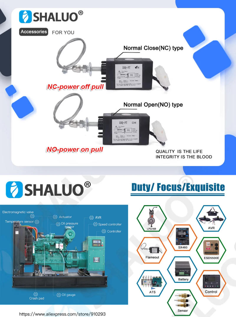 Description Picture 2 of item12V 24V NC NO Diesel Engine Flame Out Device Off Valve Stop Solenoid Valve Normal Close Normally Open Value Generator Parts
