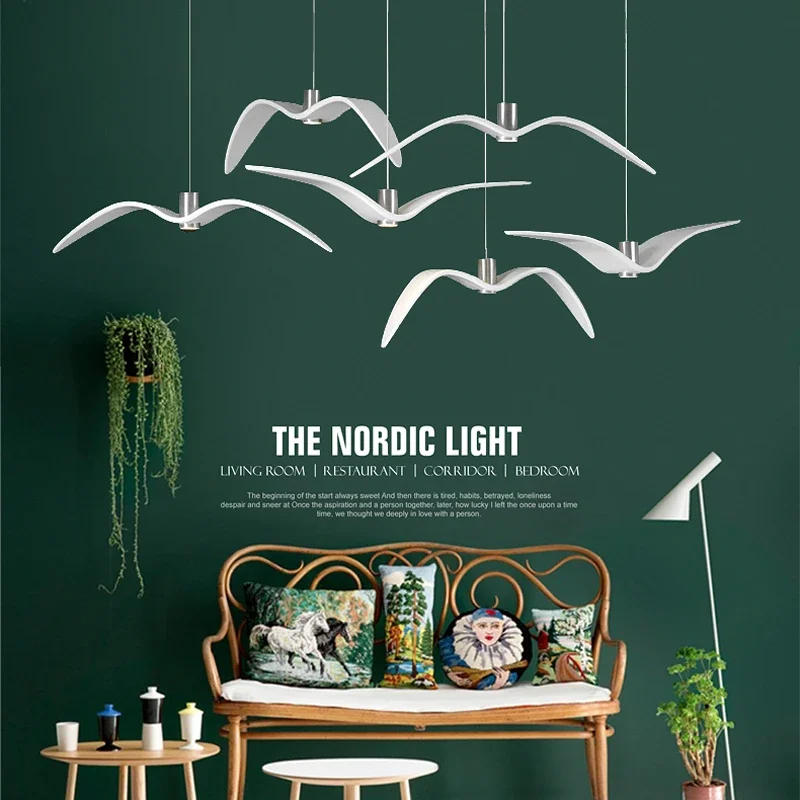Description Picture 2 of itemNew Resin Brokis Pendant Lamp For Living Room  Night Birds Silhouette Sky Freedom Bird Seagull Indoor  Lighting Decor