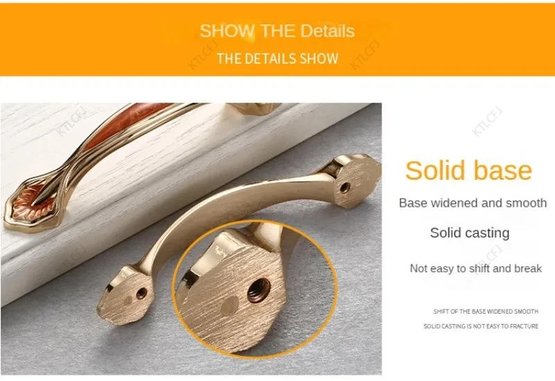 Description Picture 6 of itemEuropean Red/White/Black Amber Wardrobe Handle Cabinet Drawer Shoe Cabinet Zinc Alloy Handle Furniture Hardware Accessories