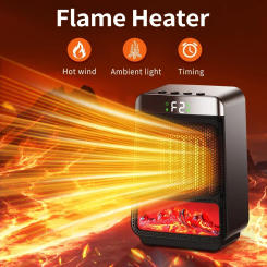 Fan Heater 3D Dynamic Flame Bathroom/Home Heater 1000W Portable Household ECO Electric Heater PTC Fast Heating Shake Head Warmer