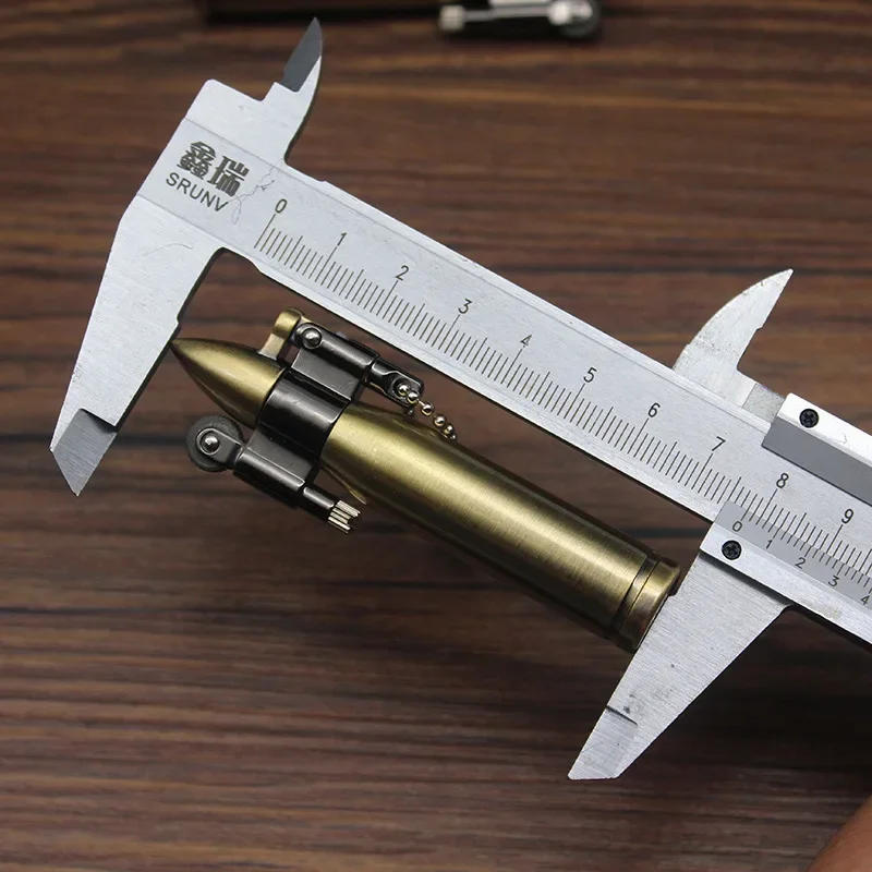 Description Picture 4 of itemRetro Bullet Grinding Wheel Kerosene Lighter Metal Keychain Lighters Cigar Cigarette Smoking Accessories Gadget For Man Gift