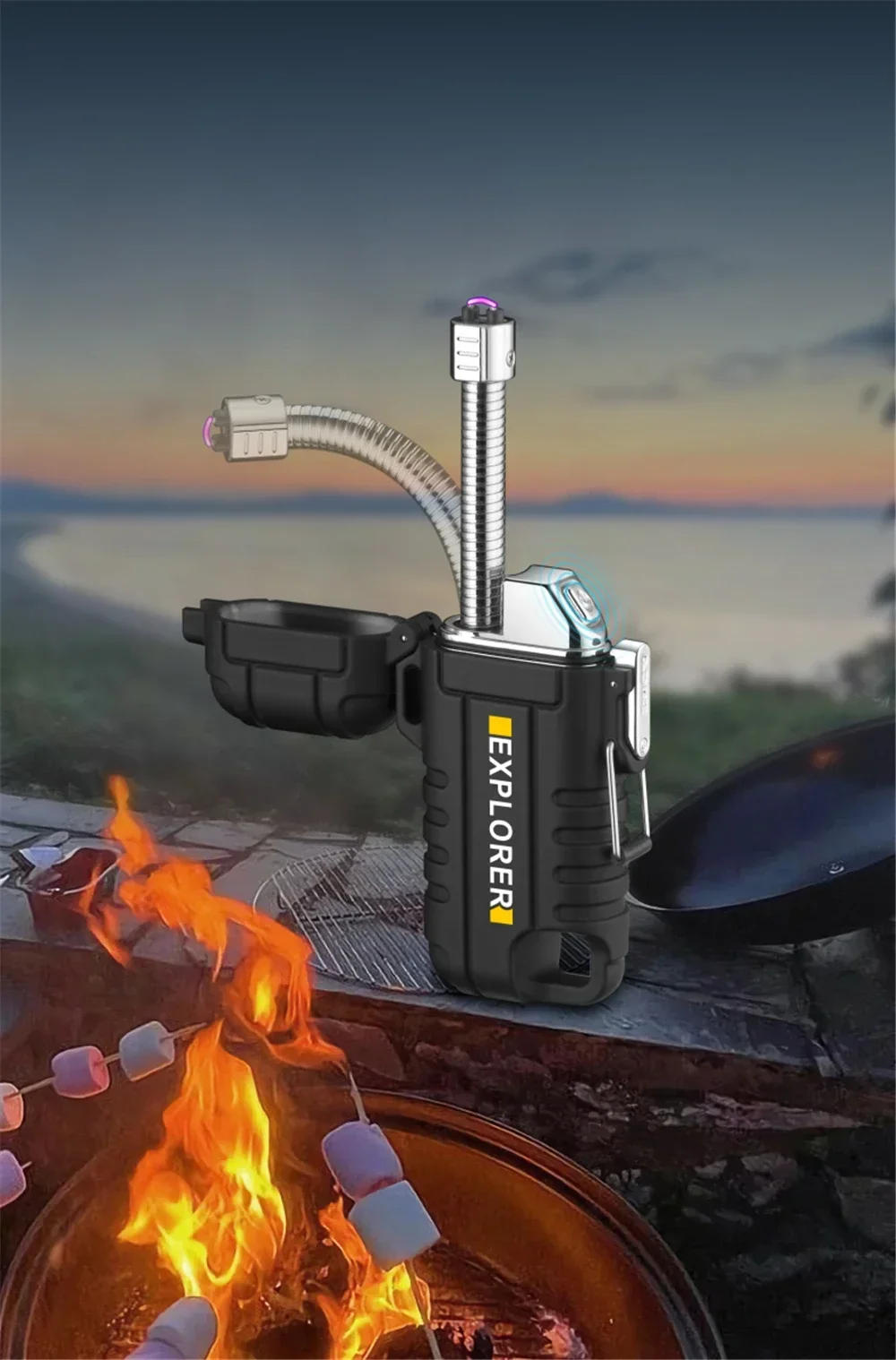 Description Picture 4 of item2023 NEW USB Tape-C Waterproof Lighter Arc Plasma Lighter 360 Rotation Ignition Outdoor Camping Windproof Lighter Smoking