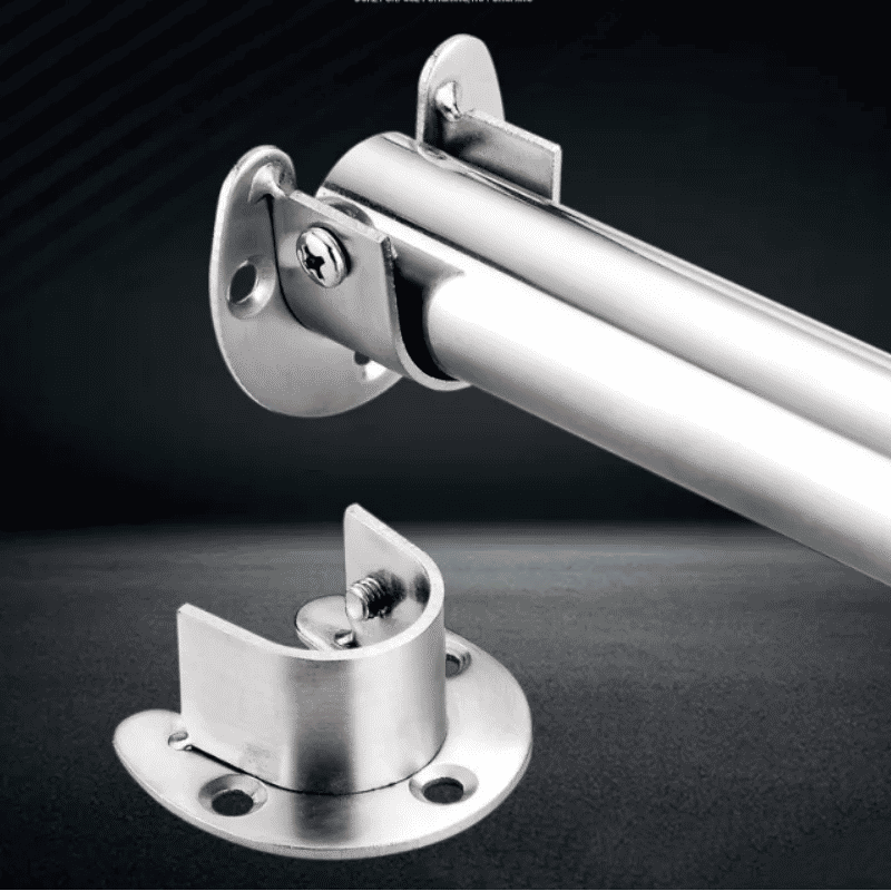 Description Picture 2 of item304 Stainless Steel Flange Seat Wardrobe Hanger Rod Fixing Hardware Accessories Curtain Rod Tube Hook Fixed Support Bracket Seat