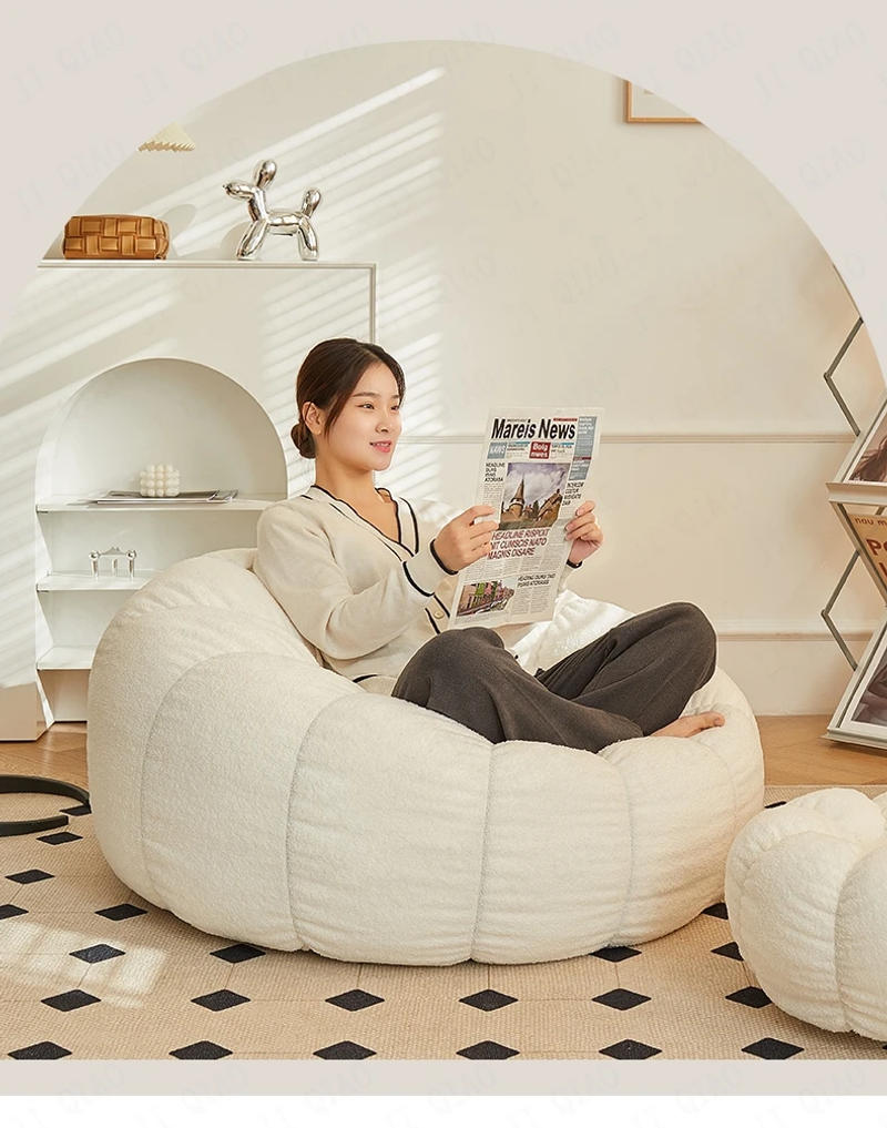 Description Picture 5 of itemLazy Sofa Sofa Chair balcony Leisure sleep Sofa living room sofas Modern easy chair small Sofa with Stool Bedroom Furniture