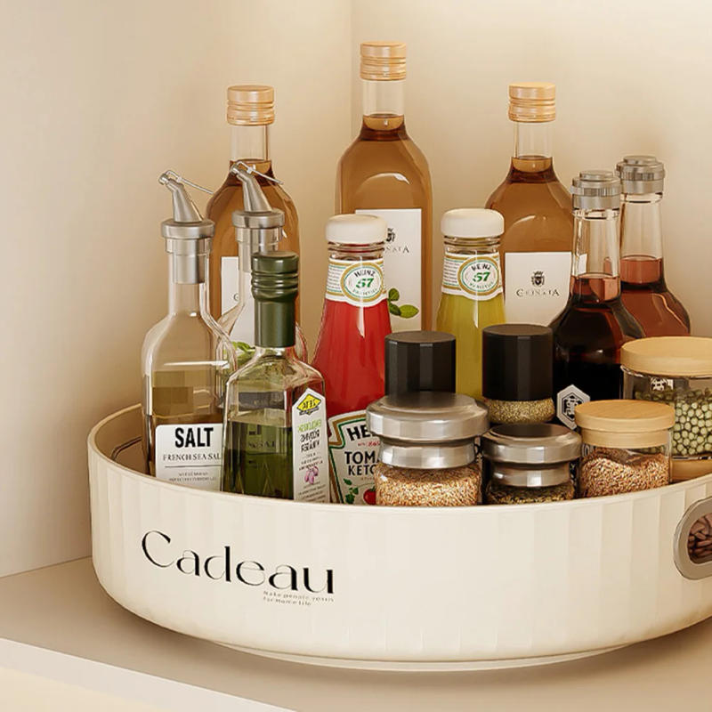 Description Picture 5 of itemTurntable Organizer 360 Degree Rotating Storage Tray Countertop Spice Rack Non-Skid Spinning Rack Container For Snacks Spices