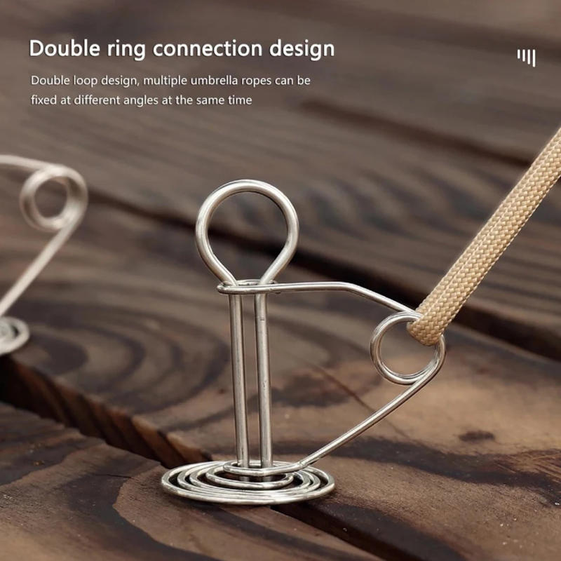 Description Picture 4 of itemPack of 10 Spiral Shaped Spring Deck Pegs Rope Buckles Adjustable Awning Tent Canopy Stakes Outdoor Accessories