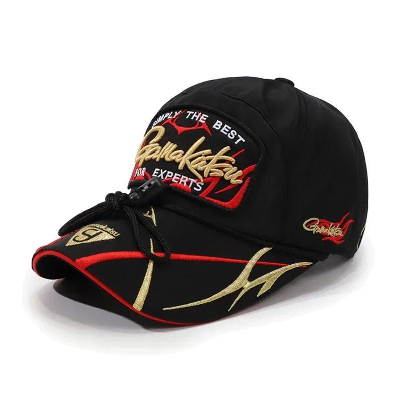 Description Picture 3 of itemGamakatsu Waterproof Fishing Hat Adjustable Cotton Baseball Cap Sun Protection Fishing Cap with Clip Trendy Trucker Hats for Men