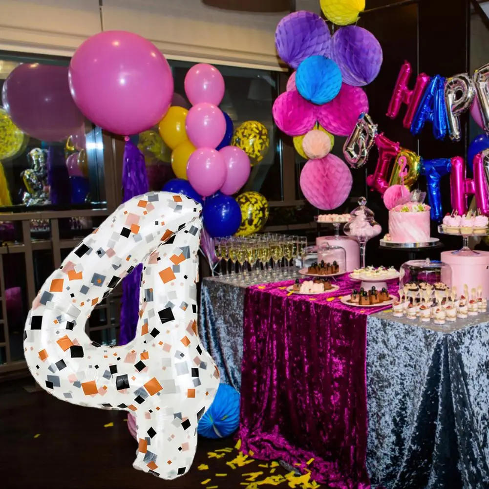 Description Picture 4 of item40Inch Cream Color Number Balloons 0-9 Large Digital Foil Adult Happy Birthday Wedding Baby Shower Party Decoration Globos