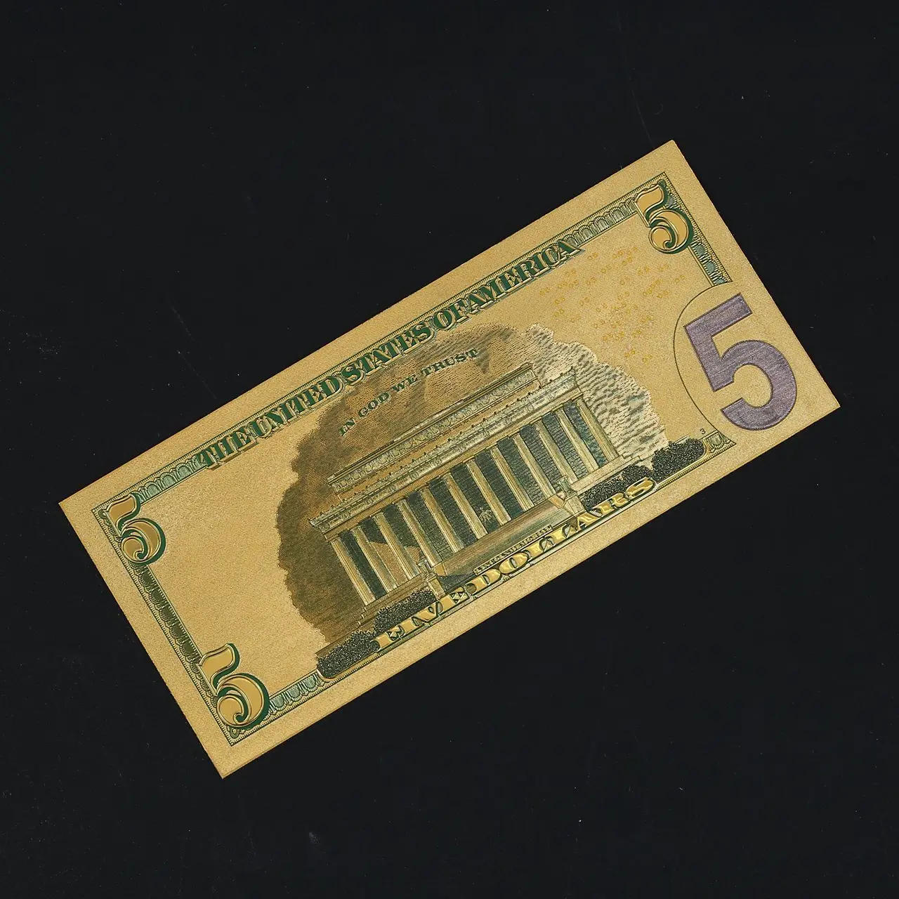 Description Picture 6 of item8pcs/Set 24K Gold Plated Souvenir Home Decoration Realistic Banknotes Dollars Antique Plated High Quality Commemorative Notes