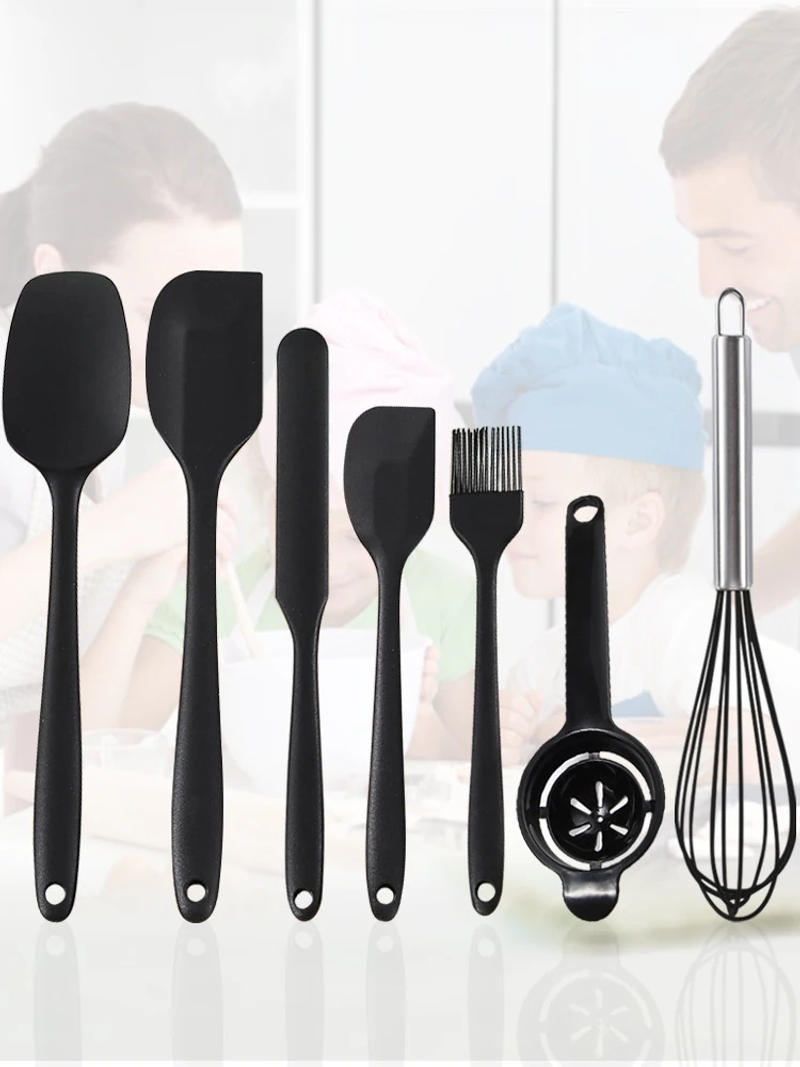 Description Picture 2 of item7 Piece Silicone Spatula Set Non-Stick Heat-Resistant Spatulas Turner for Cooking Baking Mixing Baking Tools