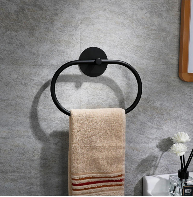 Description Picture 4 of itemBathroom Stainless Steel Towel Ring Self-Adhesive Towel Hooks Ring Rail Bars Hanging Racks Kitchen Bathroom Storage Accessories