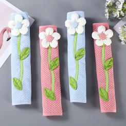 Pastoral Flower Polka Dot Door/Refrigerator Handle Cover Fridge Door Handle Gloves Home Decor Kitchen Accessories Blue