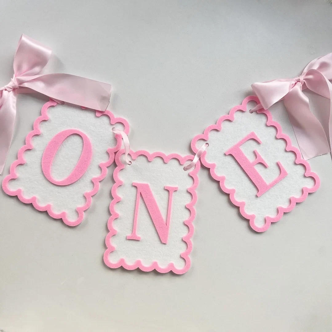 Description Picture 5 of itemINS Style Bow ONE Non Woven Felt Banner Hat 1st Birthday Chair Garland Photo Props for Kids Birthday Baby Shower Party Decor