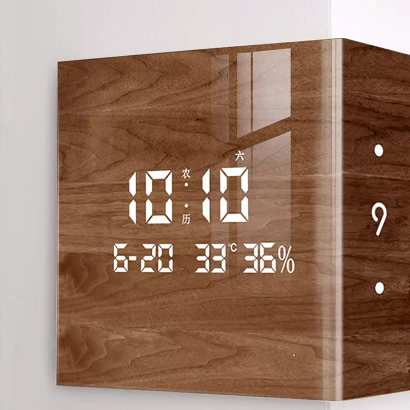 Description Picture 6 of itemModern Wall Clocks Living Room Large Corner Clock Elegant Led Digital Wall Clock Electronic Calendar Noiseless Clocks Home Decor