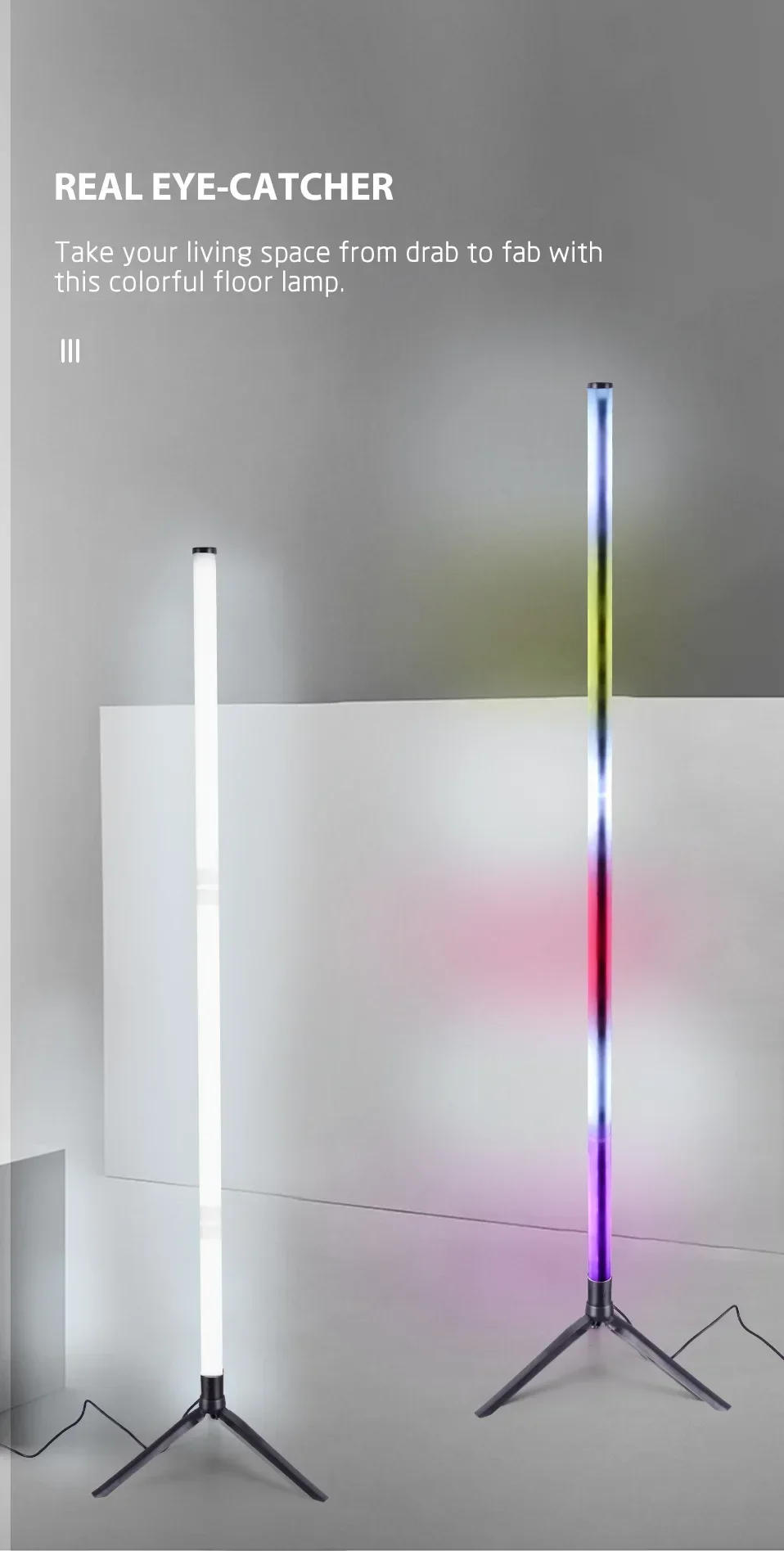 Description Picture 3 of itemLight Stand Led Floor Lamp Indoor Lighting RGB Intelligent Atmosphere Floor Lamp Living Room Bedroom Corner Light Night Light