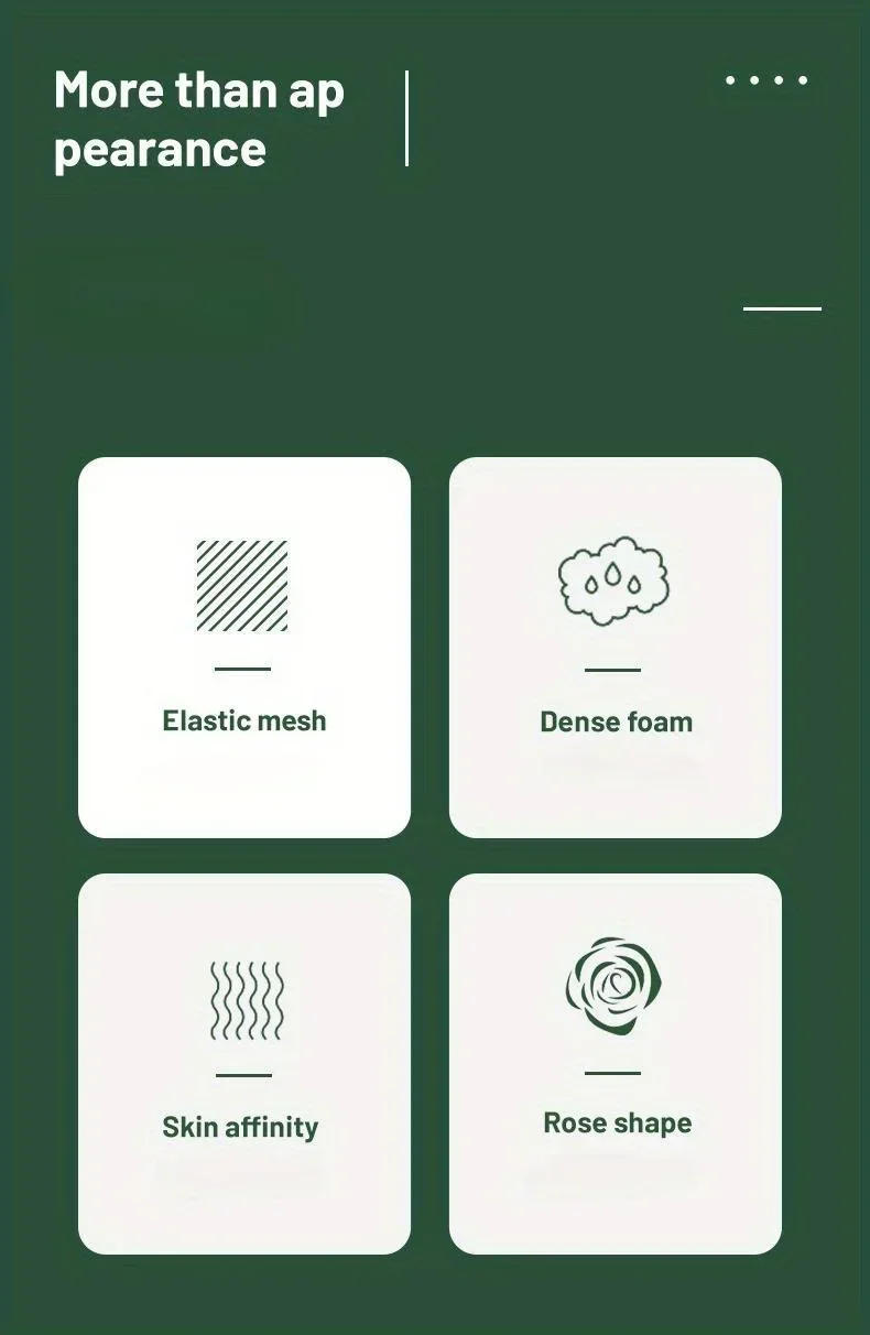 Description Picture 4 of itemNew Rose Shaped Exfoliating Shower Sponge Bath Shower Loofah Sponge Bath Mesh Shower Ball Body Scrubber Exfoliating Bath Sponge