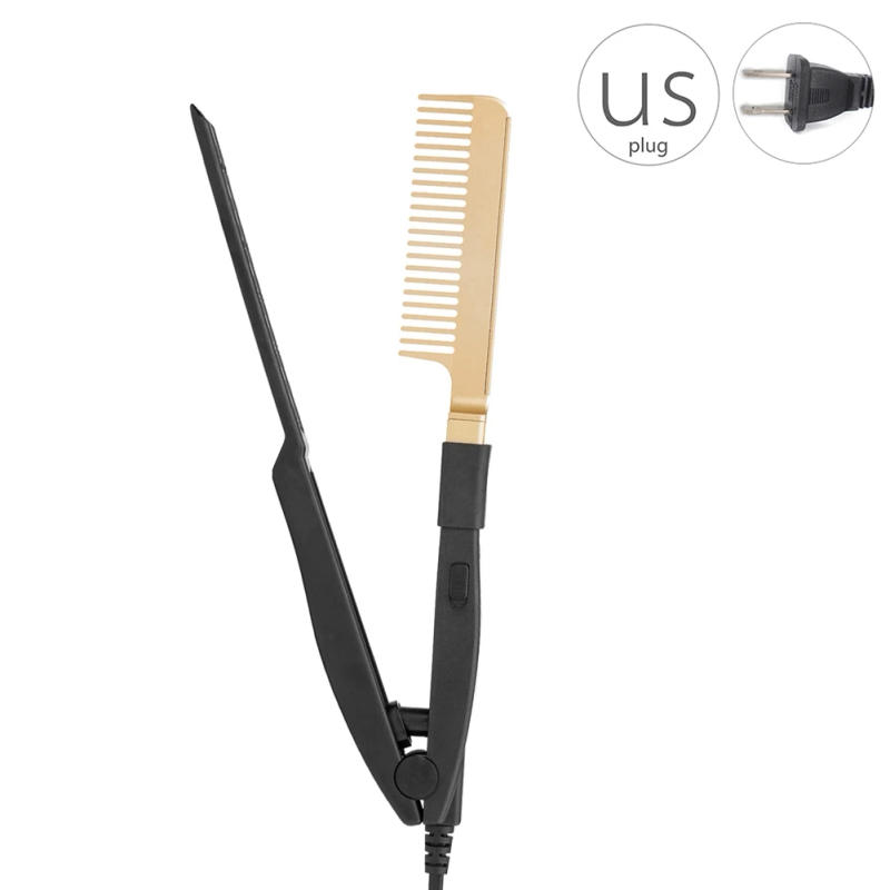 Description Picture 5 of itemUS AU Plug Wet Dry Household Hair Straightener Fast Heating Comb 160-190 Degree Lightweight Safe Portable Beauty Health