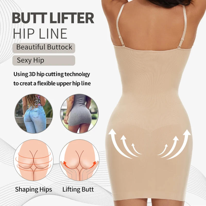 Description Picture 5 of itemSeamless Shapewear Control Slips for Under Dresses Women Smooth Body Shaper Tummy Control Full Slip Slimming Cami Slip