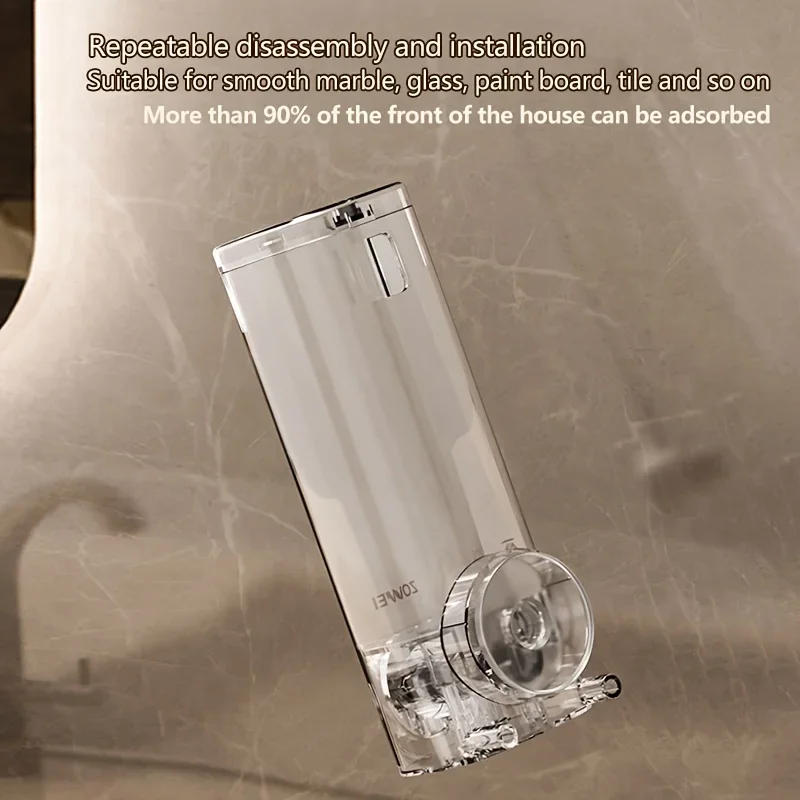 Description Picture 5 of itemWall-Mounted Soap Dispenser No-Drill Suction Cup Plastic Lead-Free Independent Installation Bathroom Accessories Battery-Free