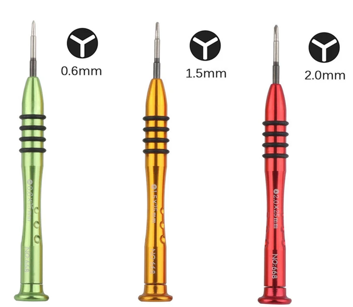 Description Picture 3 of item0.6mm 1.5mm 2.0mm Y Tip Triwing Screwdriver for Iconic Brand Switch JoyCon for iPhone 7 8 Plus for Samsung Gear S3 Smartwatch Repair