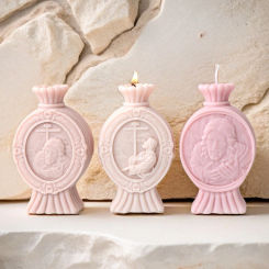 Jesus Statue Pillar Silicone Candle Mold DIY Jesus Cross Sculpture Fragrance Scented Gypsum Soap Making Mold Church Decor Tool