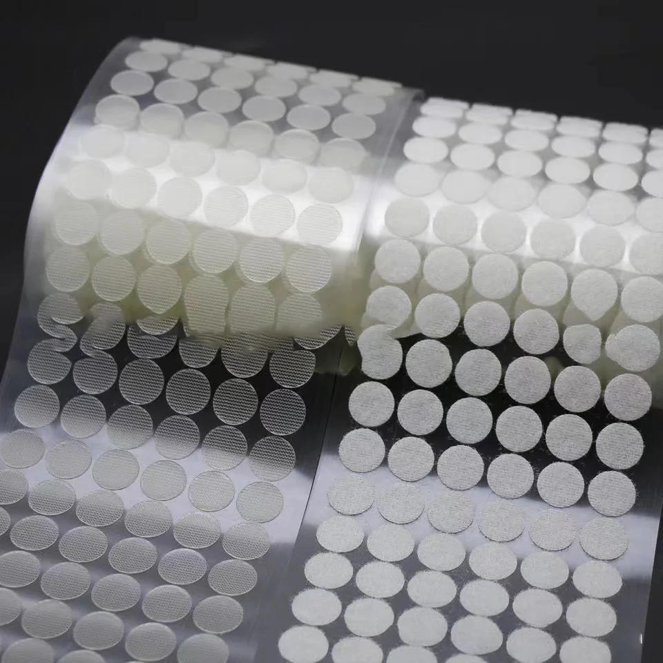 Description Picture 6 of item10/15/20/30/45mm Transparent Sticky Dots Self Adhesive Hook and Loop Fastener Tape Strong Glue Baby Round Coin Tape Sticker