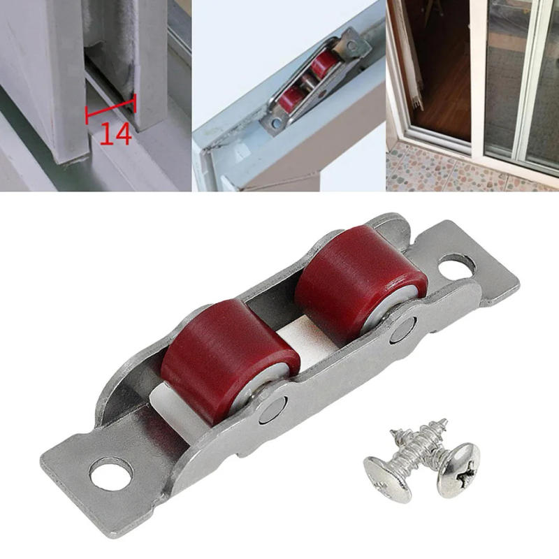 Description Picture 2 of itemHome Garden Door Sliding Roller Door Hardware Pulley Sliding Door Roller Runner Wheel Slot Wheels Stainless Steel Track Pulley