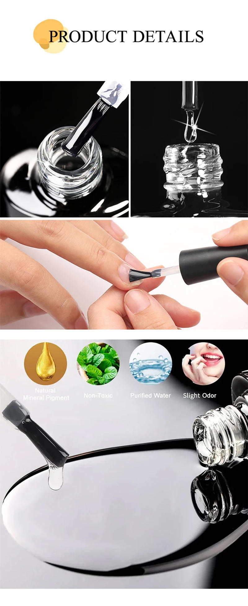 Description Picture 5 of itemUR SUGAR 30ML Base Gel No Wipe Top Coat Nail Art Soak Off UV LED Matte Top Coat Nail Gel Polish Manicure Functional Gel Varnish