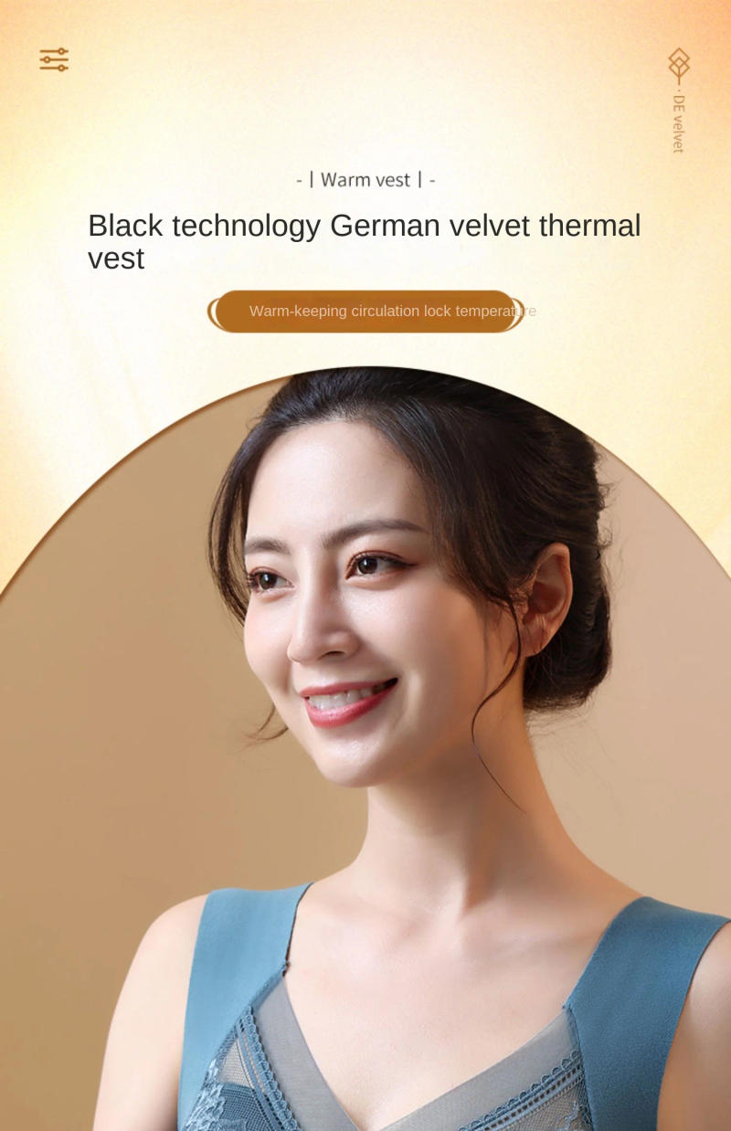 Description Picture 3 of itemWomen Winter Velvet Padded Vest Thermal Underwear Camisole Warm Sling Vest Tops 2-in-1 Built-in Bra Undershirt Intimate