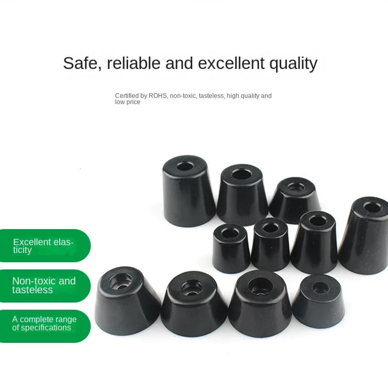 Description Picture 5 of item4pcs Black Rubber Feet Tile Floor Protector Shock Pad Non-slip Chair Table Leg Cover Cabinet Bottom Pads Funiture Accessories