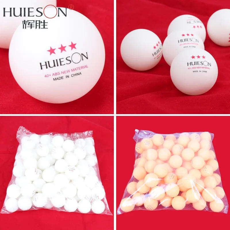 Description Picture 4 of itemHUIESON 3-Stars 50/100PCS Ping-Pong Balls ABS New Material 40+ High Bounce Table Tennis Ball for Professional Athletes Training