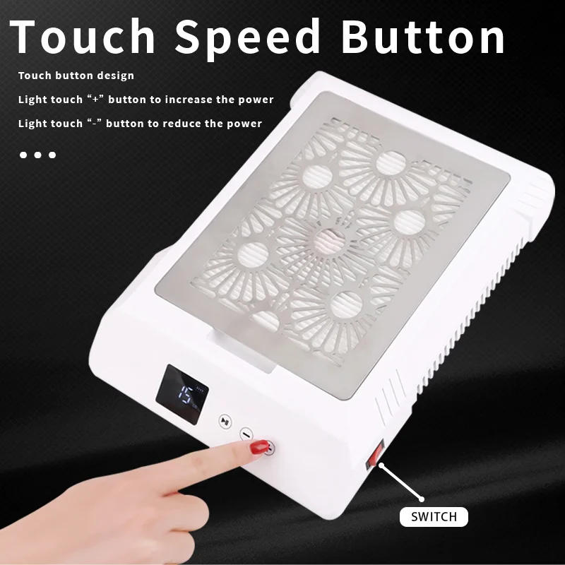 Description Picture 5 of itemPro Cordless Nail Dust Collector Vacuum extractor de polvo para unas 85W High Power Strong Suction 3500 RPM Nail Dust Cleaner