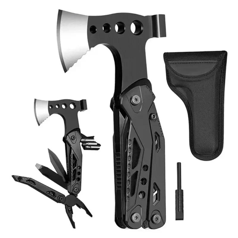 Description Picture 2 of itemMultifunctional Axe Survival Axe Portable Fold Pliers Pocket Knife Pliers MultiTool Camping Ax Hammer Outdoor Escape Tool
