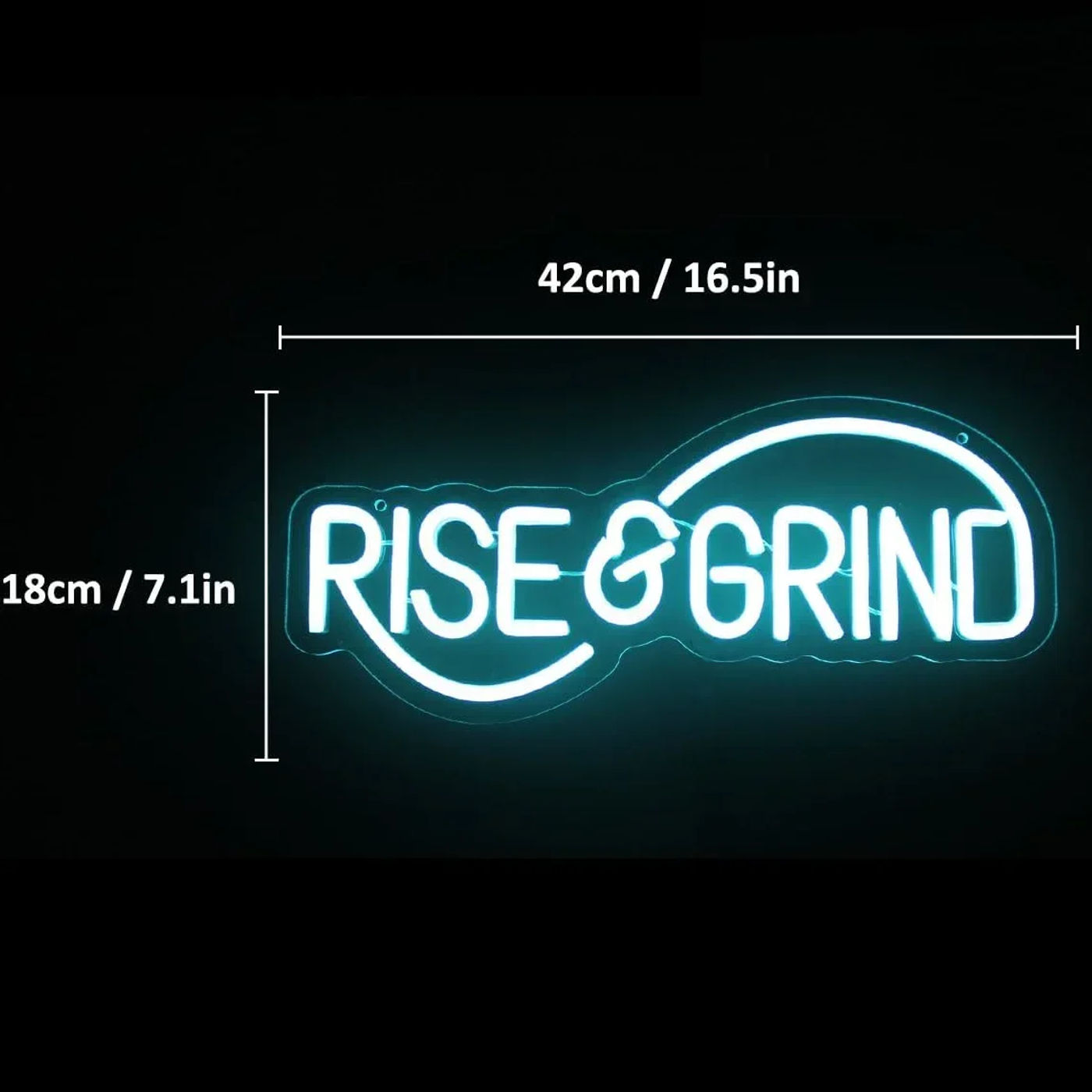 Description Picture 5 of itemRise Grind Neon Sign LED Neon Light Sign,For Wall Motivational Decor Wall Art Light Up Sign,Bedroom Office Gym Sports Room Decor