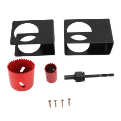 1‑3/8 Inch‑1‑3/4 Inch Door Entry Lock Installation Kit With Guide Template Door Entry Lock Hole Saw Tool For Wooden Doors