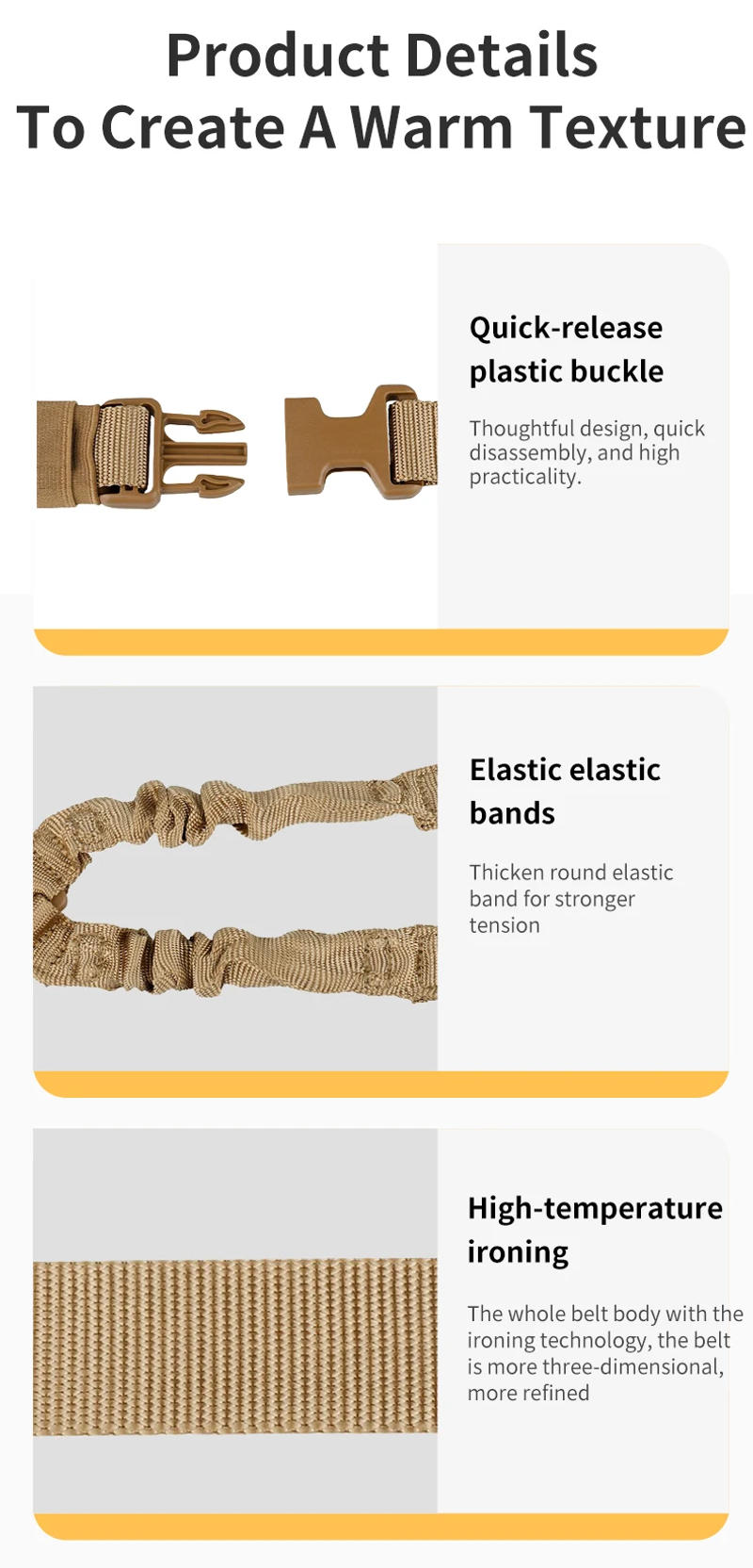 Description Picture 3 of itemTactical Gun Single Point Sling Adjustable Bungee Rifle Shoulder strap length for Airsoft Hunting Accessories Strap