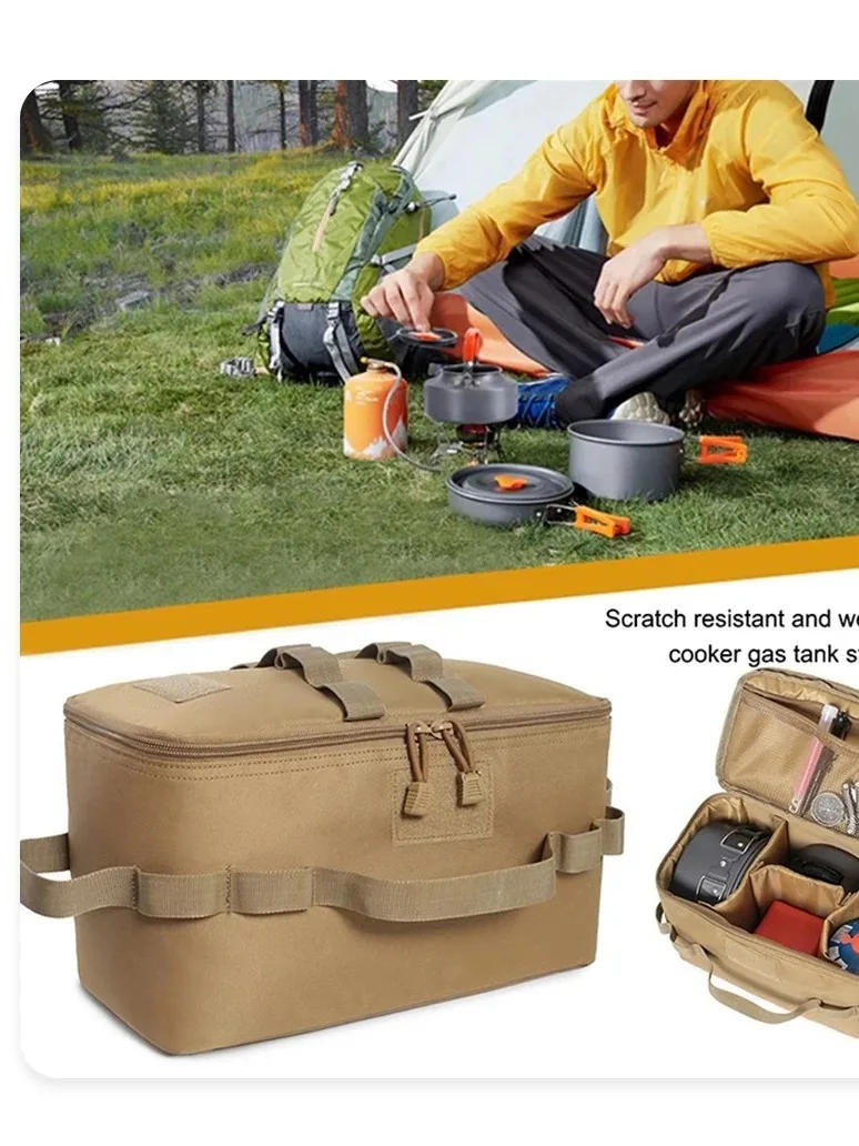 Description Picture 2 of itemOutdoor Camping Gas Tank Storage Bag Large Capacity Ground Nail Tool Bag Gas Canister Picnic Cookware Utensils Kit Bag