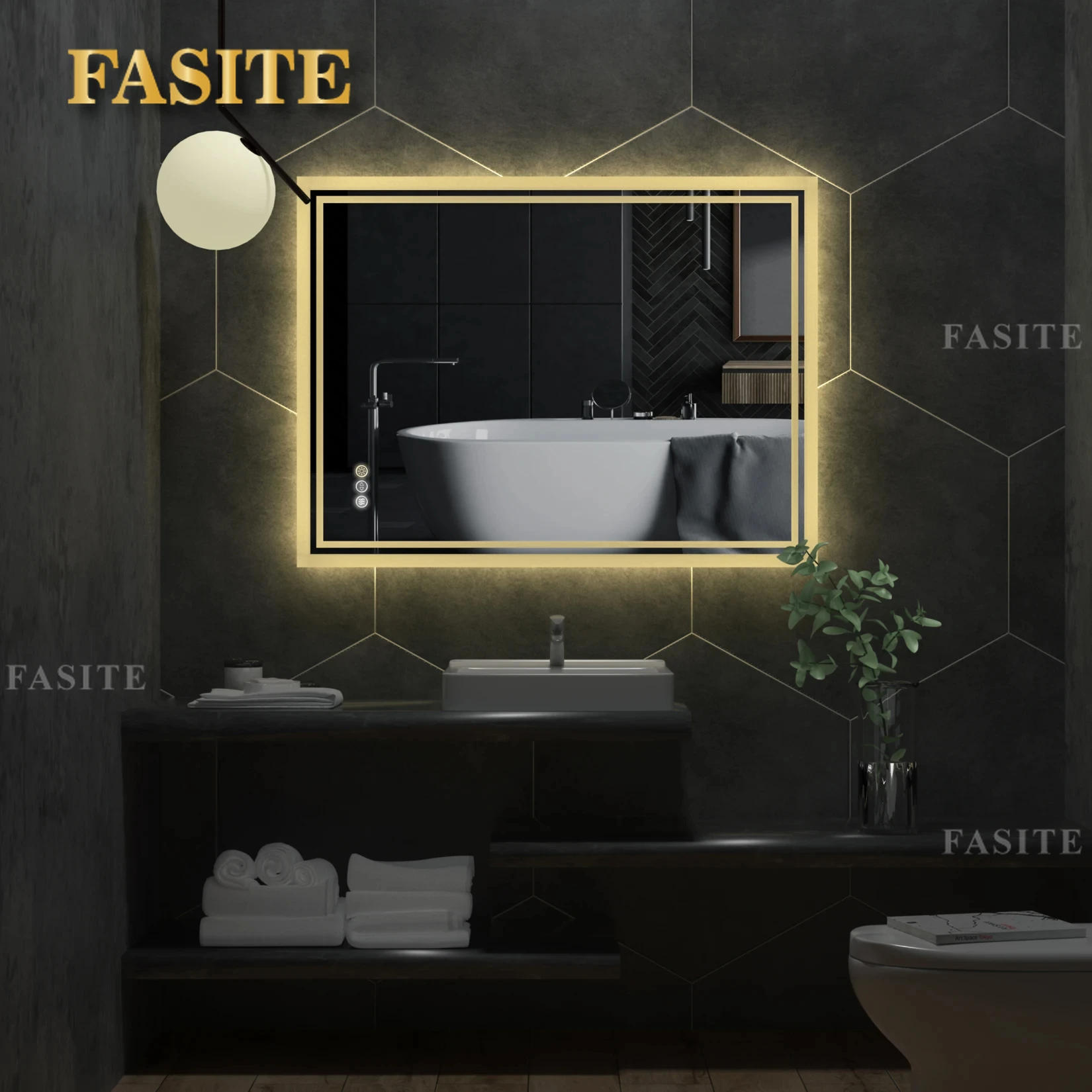 Description Picture 5 of itemLED Backlit Mirror Bathroom Vanity with Lights,Anti-Fog,Dimmable,CRI90+,Touch Button,Water Proof,Horizontal/Vertical