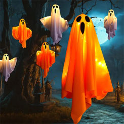 Halloween Party LED Glow Ghost,Home Indoor Outdoor Decoration Supplies,Haunted House Bar Hanging Horror Props with Lights 2024