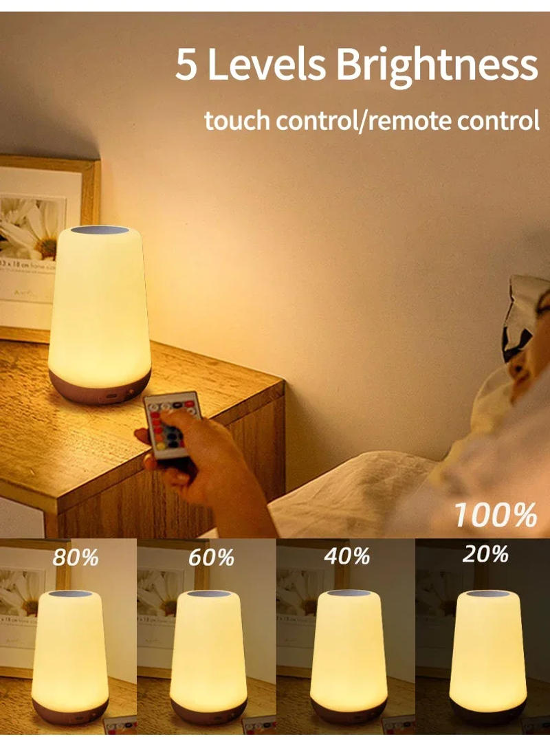 Description Picture 4 of itemUSB Rechargeable LED Table Lamp With Remote Control Portable Touch Dimmable RGB Night Lamp 13 Color Changing Bedside Table Lamps