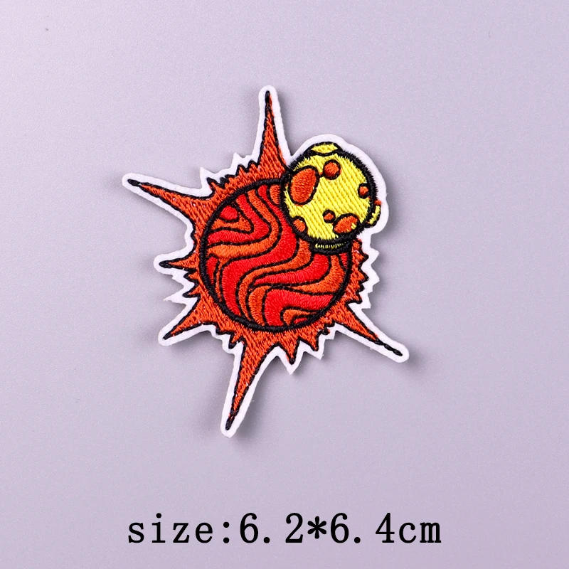 Description Picture 6 of itemPlanet Patch Iron On  Embroidered Patches For Clothing Thermoadhesive Patches On Clothes Astronaut Alien Patch Hook Loop Sticker