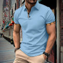 T-shirt Men's short-sleeved polo Fashion casual sports Breathable sweat absorption lapel shirt High quality top