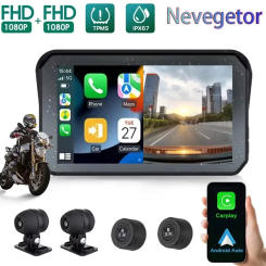 5 Inch Motorcycle Carplay GPS Waterproof Android Auto For Moto Multimedia Digital Dashboard Display Screen Dash Cam Monitor Bike