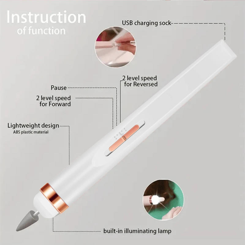 Description Picture 3 of itemYIKOOLIN Portable Nail Drill Machine Acrylic Electric Nail Drill Professional Drill Bits with LED Light Adjustable 4 Speed