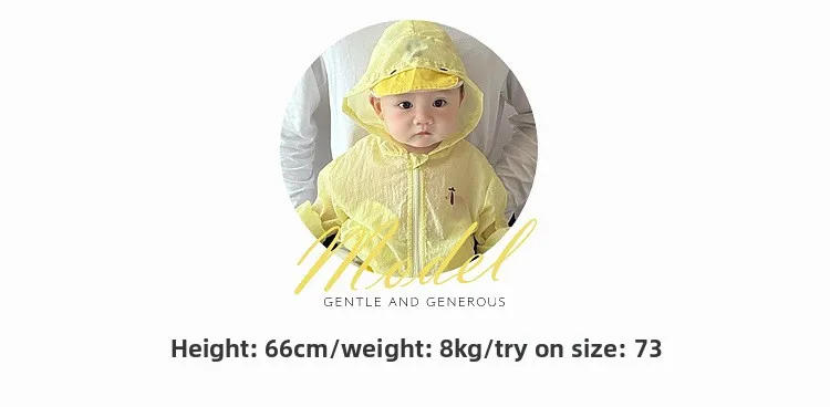 Description Picture 5 of itemChildren's Summer Sunscreen Suit Set, Summer Baby Super Cute Cartoon Thin Breathable Air Conditioning Suit Hooded Jacket