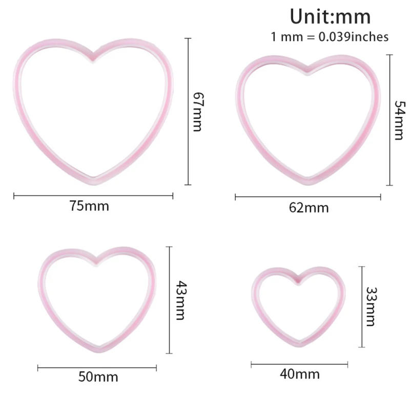 Description Picture 5 of itemHeart Shape Cookie Cutter, Biscuit Maker, Fondant Sugar Craft Mold, Bakeware Cake Decorating, Pastry Cutter, Plastic Baking Mold
