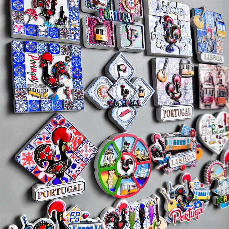 Description Picture 2 of itemPortugal Lisbon Fridge Magnets Tourist Souvenir Resin Magnetic Refrigerator Stickers Home Decor Collection Gifts for friends