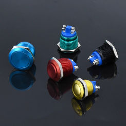 16mm 19mm 22mm Panel Hole Colour Metal Button Switch Metal Horn Doorbell Button Switch Waterproof Car Engine PC Power Starter